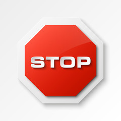 STOP icon, No entry icon, road sign, danger badge