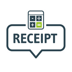 Speech bubble receipt, Vector Illustration with calculator