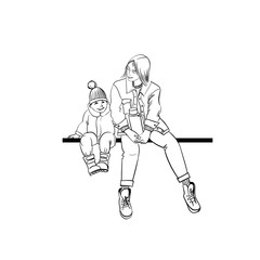 Vector illustration of woman`s life. Different situations of life with a child, in family, in relationship 