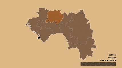 Location of Labé, region of Guinea,. Pattern