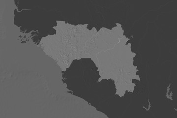 Naklejka premium Guinea. Neighbourhood desaturated. Bilevel