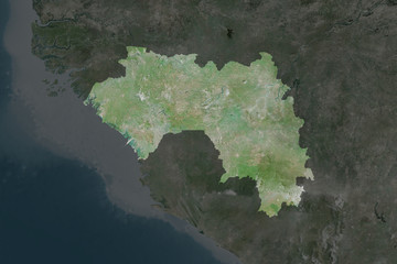 Guinea. Neighbourhood desaturated. Satellite