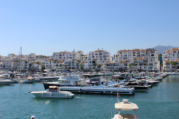 Puerto Banús, marina of Marbella (Malaga, Spain). Famous place for luxury