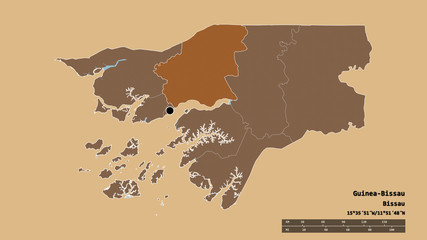 Location of Oio, region of Guinea-Bissau,. Pattern