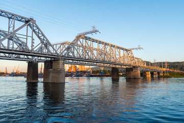 Bridge over the Yenisei River. Krasnoyarsk
