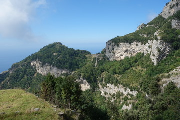 Fototapeta na wymiar The Path of Gods in Amalfi coast in Italy