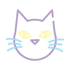 halloween cat black head neon style icon