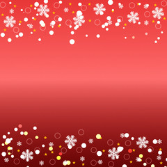 Background red christmas snowflakes star dots