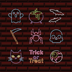 bundle of nine halloween set icons