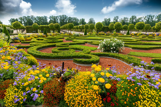 beautiful landscaped palace park formal garden
