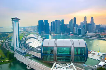 Foto auf Alu-Dibond Singapore view from Flyer © joyt
