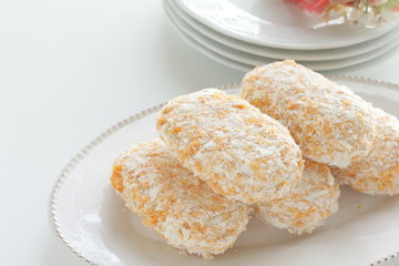 Japanese food, frozen cream crab croquette on dish