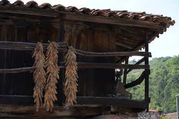 Asturias.  Bueño, the beautiful villlage of Horreos in Oviedo, Asturias. Spain