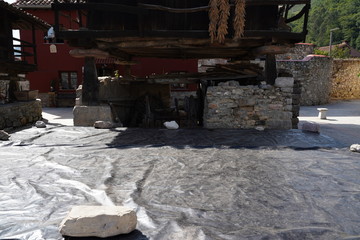 Asturias.  Bue&ntilde;o, the beautiful villlage of Horreos in Oviedo, Asturias. Spain