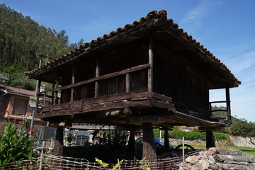 Asturias.  Bueño, the beautiful villlage of Horreos in Oviedo, Asturias. Spain