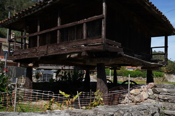 Asturias.  Bueño, the beautiful villlage of Horreos in Oviedo, Asturias. Spain