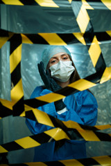 young medic on self isolation corona virus covid-19