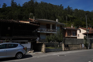 Fototapeta premium Asturias. Bueño, the beautiful villlage of Horreos in Oviedo, Asturias. Spain