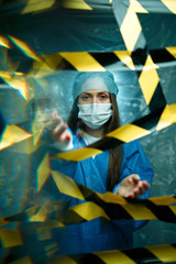 young medic on self isolation corona virus covid-19
