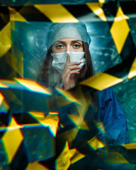 young medic on self isolation corona virus covid-19