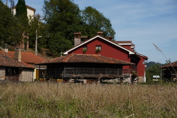 Asturias.  Bueño, the beautiful villlage of Horreos in Oviedo, Asturias. Spain