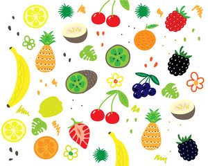 seamless pattern with fruits