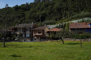 Asturias.  Bue&ntilde;o, the beautiful villlage of Horreos in Oviedo, Asturias. Spain