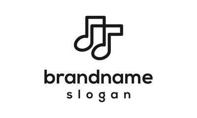 Note music logo design vector