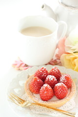 Homemade strawberry tart for gourmet dessert