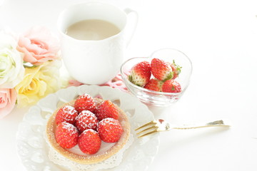 Homemade strawberry tart for gourmet dessert