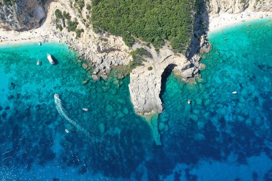 Seagull bay baia dei gabbiani beach sardinia aerial view