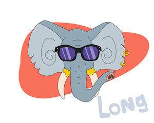 cartoon elephant with a blank sign