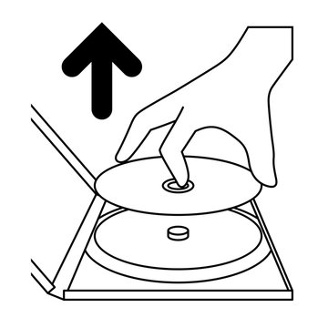 recommend clip art: dvdをトールケースから取り出している手