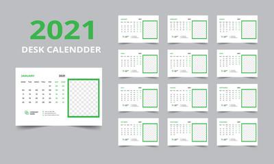 Desk calendar design 2021 template