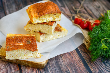 slice of bread with butter ,organic eggs and cheese