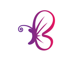 Flying Butterfly And B Logotype