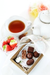 assorted chocolate in gift box for Valentine's Day 