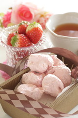 Homemade strawberry candy in gift box for Valentine's Day food