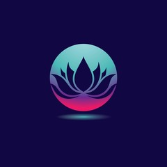 Gradient flower logo template vector icon