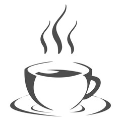 Tea cup icon, hot tea cup icon on white background. Vector illustration.