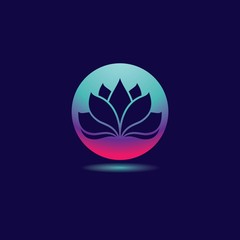Gradient flower logo template vector icon