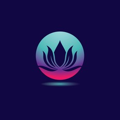 Gradient flower logo template vector icon