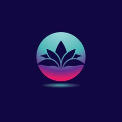 Gradient flower logo template vector icon