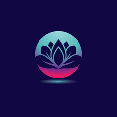 Gradient flower logo template vector icon