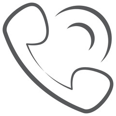 
Phone receiver with signal waves and vibration, incoming call
