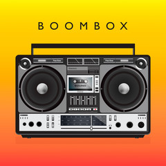 Boombox, tape recorder illustration vector. stock. bass