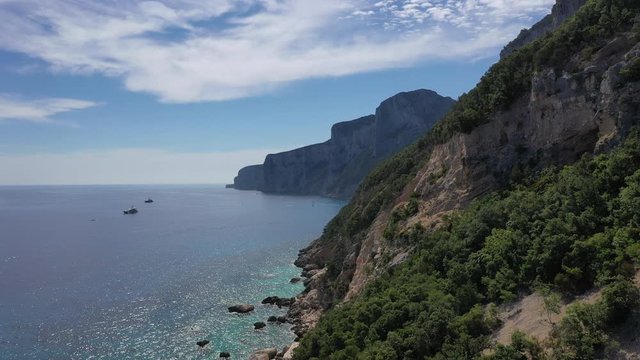 Seagull bay baia dei gabbiani beach sardinia aerial view
