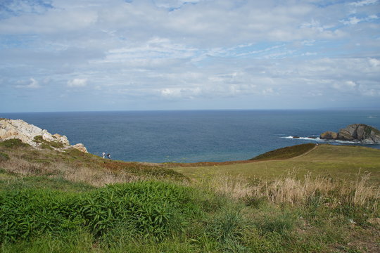 Asturias. The Cape Peñas.Cliffs landscape in Spain