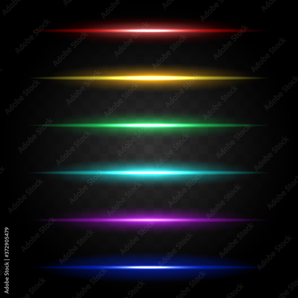 Poster glowing lines of light. vector set