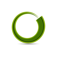 abstract green circle vector with white background isolate